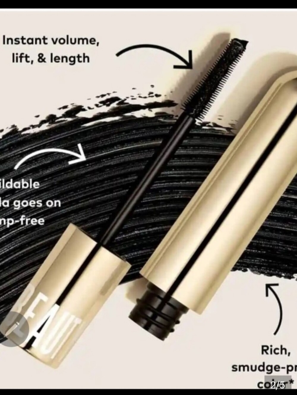 Beautycounter Think Big All- In- One Lengthening Mascara - Black NIB✨ FREE GIFT